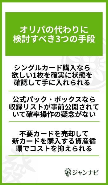 オリパの代わりに検討すべき3つの手段