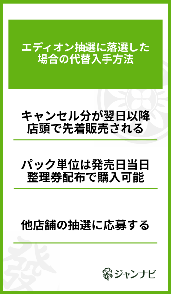 エディオン抽選落選した場合の代替入手方法