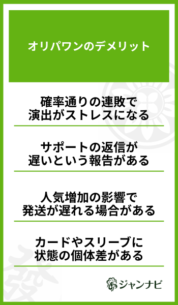 オリパワンのデメリット